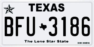 TX license plate BFU3186