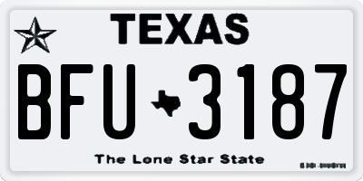 TX license plate BFU3187