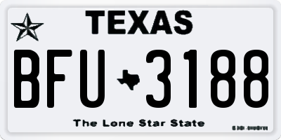 TX license plate BFU3188