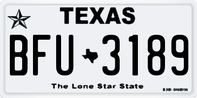 TX license plate BFU3189