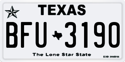 TX license plate BFU3190