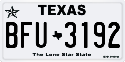 TX license plate BFU3192