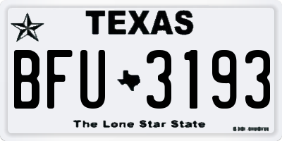 TX license plate BFU3193