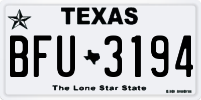 TX license plate BFU3194