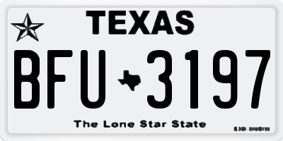 TX license plate BFU3197