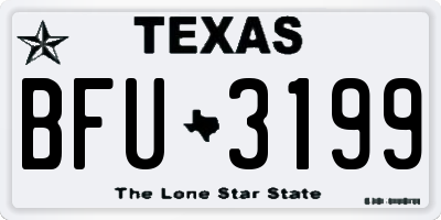 TX license plate BFU3199