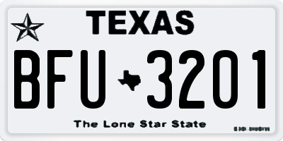 TX license plate BFU3201
