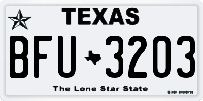 TX license plate BFU3203