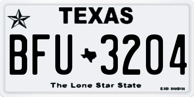 TX license plate BFU3204