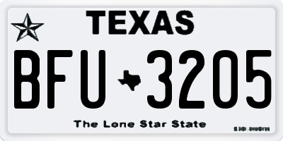 TX license plate BFU3205
