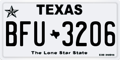 TX license plate BFU3206
