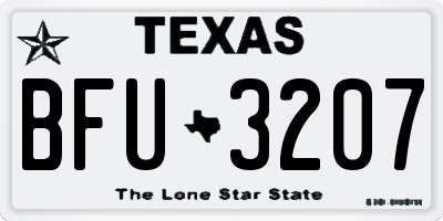 TX license plate BFU3207