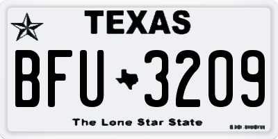 TX license plate BFU3209
