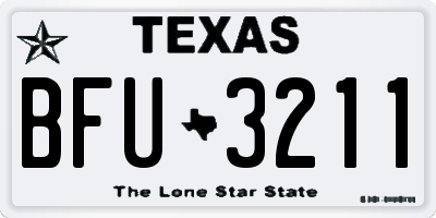 TX license plate BFU3211
