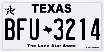 TX license plate BFU3214