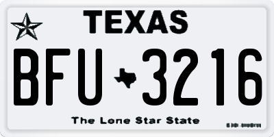 TX license plate BFU3216