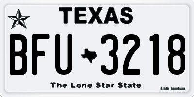 TX license plate BFU3218
