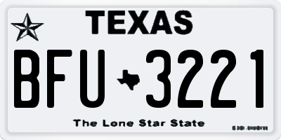 TX license plate BFU3221