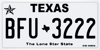 TX license plate BFU3222
