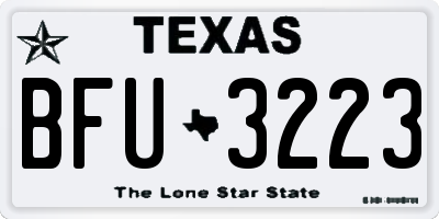 TX license plate BFU3223