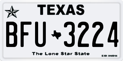 TX license plate BFU3224