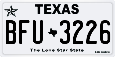 TX license plate BFU3226