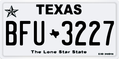 TX license plate BFU3227