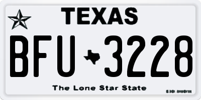 TX license plate BFU3228