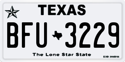 TX license plate BFU3229