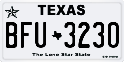 TX license plate BFU3230