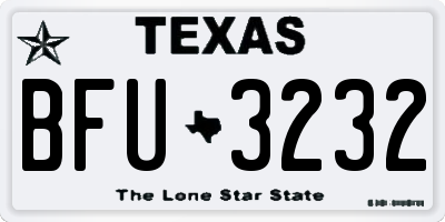 TX license plate BFU3232
