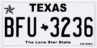 TX license plate BFU3236