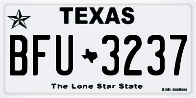TX license plate BFU3237