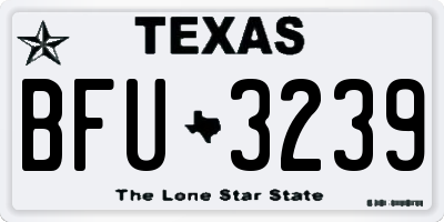 TX license plate BFU3239