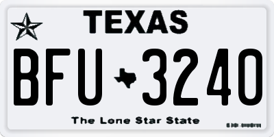 TX license plate BFU3240