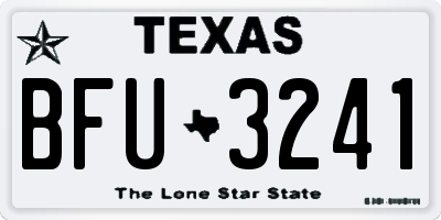TX license plate BFU3241