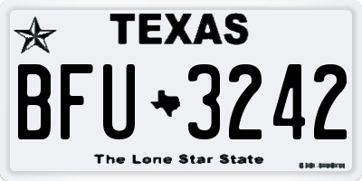 TX license plate BFU3242