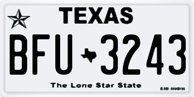 TX license plate BFU3243