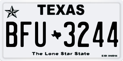 TX license plate BFU3244