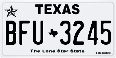 TX license plate BFU3245