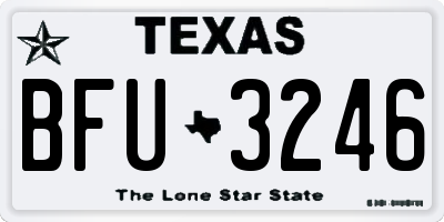 TX license plate BFU3246