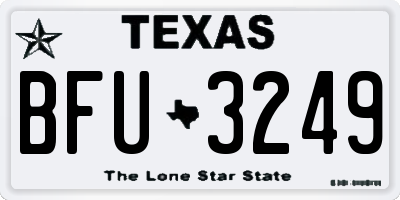 TX license plate BFU3249