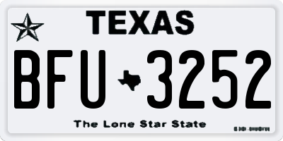 TX license plate BFU3252
