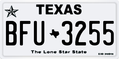 TX license plate BFU3255