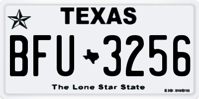 TX license plate BFU3256