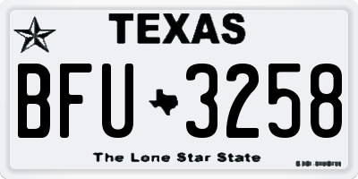 TX license plate BFU3258