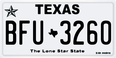 TX license plate BFU3260