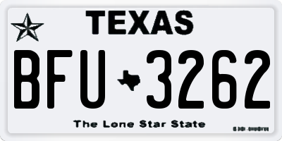 TX license plate BFU3262
