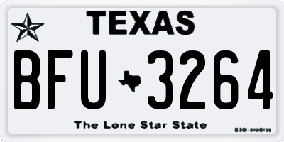 TX license plate BFU3264