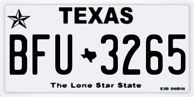 TX license plate BFU3265